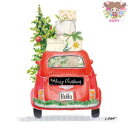 PPD ペーパーナプキン☆Christmas Taxi☆(1枚/バラ売り)車 ギフト プレゼント クリスマスツリー 星 クリスマス 素敵 可愛い お洒落 デコパ...
