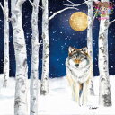 PPD ペーパーナプキン☆Winter Wolf ☆(1枚/バラ売り)オオカミ 狼 森 満月 雪 もみの木 動物 素敵 可愛い お洒落 デコパージュ