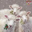 PPD ペーパーナプキン☆Peter, Paul & Mary☆(1枚/バラ売り)ひつじ 羊 ヒツジ ヒイラギ ヤドリギ 雪 動物 クリスマス 素敵 可愛い お...