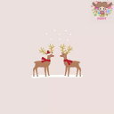 PPD ペーパーナプキン☆Dan & Danny☆(1枚/バラ売り)トナカイ カップル サンタ帽 マフラー 雪 クリスマス 素敵 可愛い お洒落 デコパージュ