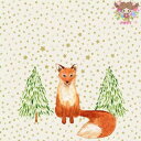 PPD ペーパーナプキン☆Snowflakes & Fox☆(1枚/バラ売り)きつね キツネ 星 もみの木 クリスマスツリー クリスマス 素敵 可愛い お洒落 ...