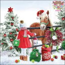 Ambiente ペーパーナプキン☆Horse girl☆ (20枚入り) 馬 子供 女の子 馬 クリスマスツリー リース りんご ギフト プレゼント ランタン...