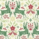 IHR ペーパーナプキン☆CHRISTMAS ORNAMENTS cream☆(20枚入り)クリスマス トナカイ 雪の結晶 星 モチーフデコパージュ 可愛い 素...