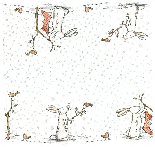 IHR �ڡ��ѡ��ʥץ��� ��CHARMING SNOW RABBITS�����˥� �����顼�� (W21cm��L21cm)��1��/�Х����˥��ꥹ�ޥ� ������ �ץ쥼��� ưʪ �ǥ��ѡ����� �İ��� ��ޯ�� ��Ũ ���å� �Ҷ�