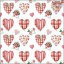 Ambiente ペーパーナプキン☆Lovely hearts☆ (1枚/バラ売り) ハート バレンタインデー 手紙 ラブレター 花 結婚式 イベント ストライ...