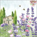 Ambiente ペーパーナプキン☆Lavender meadow☆ (20枚入り) ラベンダー 蜂 草原 家 花柄 夏柄 かわいい 素敵 お洒落 可憐 エレガ...