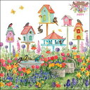 Ambiente ペーパーナプキン☆Birdhouses☆ (1枚/バラ売り) 小鳥 鳥小屋 花柄 フラワーガーデン 庭 蝶々 春柄 かわいい 素敵 お洒落 可...