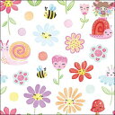 Ambiente ペーパーナプキン☆Fantasy garden☆ (20枚入り) 花柄 カタツムリ 蜂 キッズ 子供 キャラクター かわいい 素敵 お洒落 可...