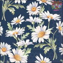 Ambiente ペーパーナプキン☆Beautiful daisies blue☆ (20枚入り) デイジー マーガレット 白い花 ブルー 青 花柄かわいい 素...