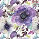 Ambiente ペーパーナプキン☆Purple dream☆ (1枚/バラ売り) パープル 大輪 アネモネ 花柄 かわいい 素敵 お洒落 可憐 エレガント デ...