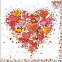 Ambiente ペーパーナプキン☆With love white☆ (1枚/バラ売り) ハート バレンタイン LOVE 素敵 お洒落 可憐 エレガント デコパ...