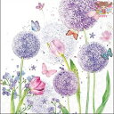 Ambiente ペーパーナプキン☆Flower beauty☆ (1枚/バラ売り) アリウム チューリップ 蝶 春 花柄 かわいい 素敵 お洒落 可憐 エレガ...