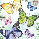 Ambiente ペーパーナプキン☆Fluttering butterflies aqua☆ (1枚/バラ売り) 蝶 カラフル 昆虫 かわいい 素敵 お洒落 可...