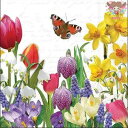 Ambiente ペーパーナプキン☆Spring feeling☆ (20枚入り) チューリップ 水仙 花柄 蝶 カラフル 昆虫 かわいい 素敵 お洒落 可憐 ...