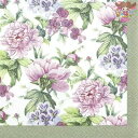 HOME FASHION ペーパーナプキン☆Botanical Romance☆(20枚入り)エレガント フラワー 花柄 春 植物 デコパージュ