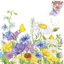 PPD ペーパーナプキン☆Summer Flowers☆(1枚/バラ売り)花畑 植物 蝶 花柄 素敵 可愛い お洒落 デコパージュ