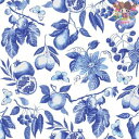 PPD ペーパーナプキン☆Blue Toile☆(1枚/バラ売り)ザクロ ざくろ サクランボ さくらんぼ レモン ナシ 梨 果物 蝶 花柄 素敵 可愛い お洒落...