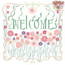 PPD ペーパーナプキン☆Nouveau Welcome☆(1枚/バラ売り)ウェルカム 花 ピンク 英字 枠 花柄 素敵 可愛い お洒落 デコパージュ