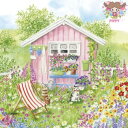 PPD ペーパーナプキン☆Maison Rose☆(1枚/バラ売り)庭 ガーデン 花畑 デッキチェア フランス ネコ ねこ 猫 ピンク 風景 花柄 素敵 可愛い...