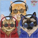 【25cmサイズ】PPD ペーパーナプキン☆Chillin Cats☆(1枚/バラ売り)(W25cm×L25cm)ネコ ねこ 猫 ヘッドフォン サングラス パー...