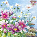 IHR ペーパーナプキン☆KATY☆(1枚/バラ売り)コスモス 花柄 デコパージュ 可愛い 素敵 お洒落 華やか エレガント ハンドメイド