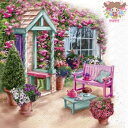 IHR ペーパーナプキン☆GARDEN VIEW☆(1枚/バラ売り)家 庭 ガーデン ベンチ 花 建物 デコパージュ 可愛い 素敵 お洒落 華やか エレガント ...