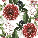 Maki Pol-Mak ペーパーナプキン ☆Burgundy Dahlia Flowers☆(1枚・バラ売り)ダリア ベリー 花柄 大きい花 デコパージュ 可...