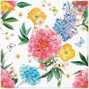 TETE a TETE ペーパーナプキン ☆Smell of Summer☆ (1枚/バラ売り)牡丹 ぼたん 蝶 ちょう アジサイ 紫陽花 あじさい 花柄 デコ...