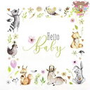 HOME FASHION ペーパーナプキン☆Hello Baby☆(1枚/バラ売り)赤ちゃん 誕生 イベント 動物 風船 英字 花柄 素敵 可愛い お洒落 デコ...