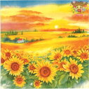 IHR ペーパーナプキン☆ JOIE DE VIVRE☆(1枚/バラ売り)ひまわり ひまわり畑 夏柄 花柄 デコパージュ 可愛い 素敵 お洒落 華やか エレガント ハンドメイド