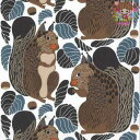 marimekko マリメッコペーパーナプキン ☆KURRE black brown☆(1枚/バラ売り)北欧柄 リス 動物 どんぐり 葉 秋柄 デコパージュ カルトナージュ 可愛い お洒落 華やか 素敵