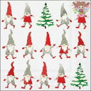 Ambiente ペーパーナプキン☆Dancing gnomes☆ (20枚入り) サンタクロース クリスマス クリスマスツリー ノーム トムテ 妖精 小人 ダンス かわいい 素敵 お洒落 可憐 エレガント デコパージュ ハンドメイド
