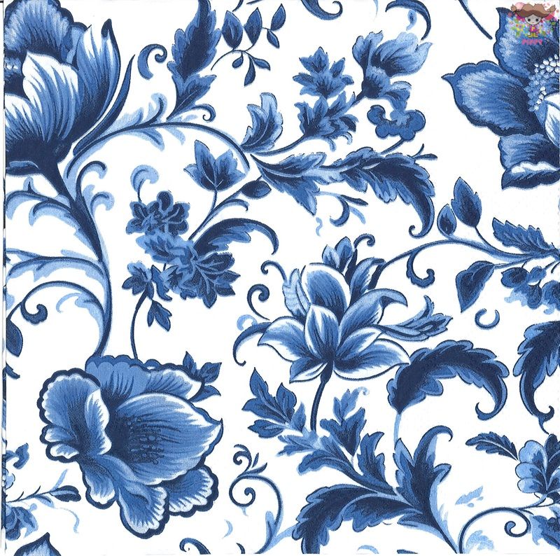 Ambiente �ڡ��ѡ��ʥץ����Delft Blue florals����1��/�Х����� �֥롼 �� �������襤�� ��Ũ ��ޯ�� ���� ���쥬��� �ǥ��ѡ�...