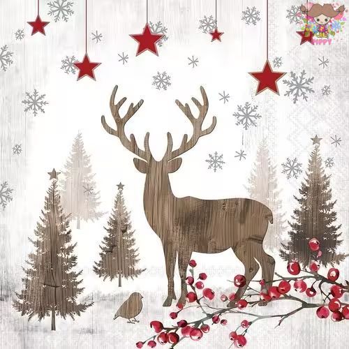 商品詳細 商品名 オランダのAmbiente Europe BV社のペーパーナプキン 柄名 Wooden Deer 商品説明 オランダ　Ambiente Europe BV社のペーパーナプキン。ヨーロッパならではの素敵なデザインです。 3枚重ねで厚みがありしっかりとしていることが特徴。 デコパージュやラッピングなど アイデア次第でさまざまな使い方ができます。 1枚目の画像はペーパーナプキン1/4の大きさです。 サイズ W33cm×L33cm/3枚重ね 素材 紙 入数 1枚/バラ売り その他 ※ご覧頂く環境により色・素材の見え方などが実際の商品と多少異なることがございます。 ※ペーパーナプキン特有のシワや印刷ミスやズレがありますので、ご了承お願い致します。 ブランドについて オランダのAmbiente Europe社 は、この20年間において大きな成長を遂げている業界トップレベルの企業です。オランダの南東部に独自の工場で生産。また、豊富な9種類のカラーを使用し、クリスマスからイースターまで様々なイベントで使用可能なペーパーナプキンを生み出しています。スペシャルなアンティークなデザインが特徴です。 フランス生まれの可愛いデコパージュ＆デコパッチにも最適&nbsp;❤ お気に入りの柄を切ったり、ちぎったりして専用のりで貼るだけで、お手軽で簡単に自宅クラフトが楽しめます！ 石鹸他、木・鉄・プラスチック・ガラス・タイル・布など形を問わず、家庭にあるものにひと手間加えて使うことができます。シンプルな箱をデコして、プレゼント用ボックスを作ってみたり、石鹸や携帯ケースにデコしてお友達にプレゼントするなど用途は様々なので、自分のオリジナルな使い方を探してみるのもいかがでしょうか。 こんな感じにデコしてみました♪ ショップに届いた素敵なデコパージュ作品をご紹介！ &rarr;　 ☆デコパージュ作品はこちら☆ メール便とは、ご自宅のポストに郵便局と同様に投函にてのお届けとなりますので、不在時でもお受け取りすることができます。メール便での配送をご希望されるお客様は、注文を確定される前に、配送方法にて『メール便（日時指定・代金引換不可）（紙ナプキン20枚入り×2パックまで)』を選択してください。 ※ メール便ご利用の方は、ペーパーナプキン20枚入り×2パックまでとなります。 3パック以上、または、2パック＋バラ売りをご購入の方は、「宅配便」をご指定ください。 ※ メール便での『代金引換』はご利用頂けません。 代金引換をご利用の方は、『宅配便』をご指定ください。 ※ メール便で発送できないお客球には、こちらからご連絡しております。 その際、お客様とご連絡が取れるまで商品発送ができないため、お届けまでにお時間を要する場合がございますので、ご了承お願い致します。 ■基本的に、梱包が3センチ以内の場合は、お客様のご希望されましたメール便での配送をお受けいたします。しかし、商品のサイズによっては、メール便での配送はお受けできない場合もございますので、予めご了承ください。ご指定されましたメール便にて配送できない際は、商品発送前に当店よりお客様宛てにご連絡いたします。 なお、当店からお客様に連絡する際に、楽天システム経由にてメールを発信いたします。迷惑メールの拒否設定をされているお客様はお受取出来ない場合がございます。必ず迷惑メール拒否設定の解除をお願いいたします。 ■送料変更につきましては、楽天のシステム上、送料は自動計算されませんので、当店からのご注文確定メールにて再計算した合計金額をご連絡いたします。内容変更後、翌日に楽天からの内容変更のお知らせメールがあります。 ※必ずお読みください⇒発送に関するご注意 全てお読み頂きご了承頂いたお客様のみご利用可能でございます。ハンドメイドやラッピングにも大活躍！