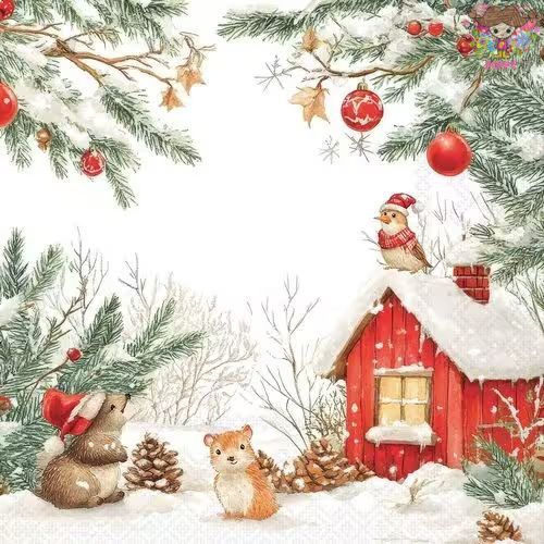 商品詳細 商品名 オランダのAmbiente Europe BV社のペーパーナプキン 柄名 Friends by the Cabin 商品説明 オランダ　Ambiente Europe BV社のペーパーナプキン。ヨーロッパならではの素敵なデザインです。 3枚重ねで厚みがありしっかりとしていることが特徴。 デコパージュやラッピングなど アイデア次第でさまざまな使い方ができます。 1枚目の画像はペーパーナプキン1/4の大きさです。 サイズ W33cm×L33cm/3枚重ね 素材 紙 入数 20枚入り その他 ※ご覧頂く環境により色・素材の見え方などが実際の商品と多少異なることがございます。 ※ペーパーナプキン特有のシワや印刷ミスやズレがありますので、ご了承お願い致します。 ブランドについて オランダのAmbiente Europe社 は、この20年間において大きな成長を遂げている業界トップレベルの企業です。オランダの南東部に独自の工場で生産。また、豊富な9種類のカラーを使用し、クリスマスからイースターまで様々なイベントで使用可能なペーパーナプキンを生み出しています。スペシャルなアンティークなデザインが特徴です。 フランス生まれの可愛いデコパージュ＆デコパッチにも最適&nbsp;❤ お気に入りの柄を切ったり、ちぎったりして専用のりで貼るだけで、お手軽で簡単に自宅クラフトが楽しめます！ 石鹸他、木・鉄・プラスチック・ガラス・タイル・布など形を問わず、家庭にあるものにひと手間加えて使うことができます。シンプルな箱をデコして、プレゼント用ボックスを作ってみたり、石鹸や携帯ケースにデコしてお友達にプレゼントするなど用途は様々なので、自分のオリジナルな使い方を探してみるのもいかがでしょうか。 こんな感じにデコしてみました♪ ショップに届いた素敵なデコパージュ作品をご紹介！ &rarr;　 ☆デコパージュ作品はこちら☆ メール便とは、ご自宅のポストに郵便局と同様に投函にてのお届けとなりますので、不在時でもお受け取りすることができます。メール便での配送をご希望されるお客様は、注文を確定される前に、配送方法にて『メール便（日時指定・代金引換不可）（紙ナプキン20枚入り×2パックまで)』を選択してください。 ※ メール便ご利用の方は、ペーパーナプキン20枚入り×2パックまでとなります。 3パック以上、または、2パック＋バラ売りをご購入の方は、「宅配便」をご指定ください。 ※ メール便での『代金引換』はご利用頂けません。 代金引換をご利用の方は、『宅配便』をご指定ください。 ※ メール便で発送できないお客球には、こちらからご連絡しております。 その際、お客様とご連絡が取れるまで商品発送ができないため、お届けまでにお時間を要する場合がございますので、ご了承お願い致します。 ■基本的に、梱包が3センチ以内の場合は、お客様のご希望されましたメール便での配送をお受けいたします。しかし、商品のサイズによっては、メール便での配送はお受けできない場合もございますので、予めご了承ください。ご指定されましたメール便にて配送できない際は、商品発送前に当店よりお客様宛てにご連絡いたします。 なお、当店からお客様に連絡する際に、楽天システム経由にてメールを発信いたします。迷惑メールの拒否設定をされているお客様はお受取出来ない場合がございます。必ず迷惑メール拒否設定の解除をお願いいたします。 ■送料変更につきましては、楽天のシステム上、送料は自動計算されませんので、当店からのご注文確定メールにて再計算した合計金額をご連絡いたします。内容変更後、翌日に楽天からの内容変更のお知らせメールがあります。 ※必ずお読みください⇒発送に関するご注意 全てお読み頂きご了承頂いたお客様のみご利用可能でございます。ハンドメイドやラッピングにも大活躍！