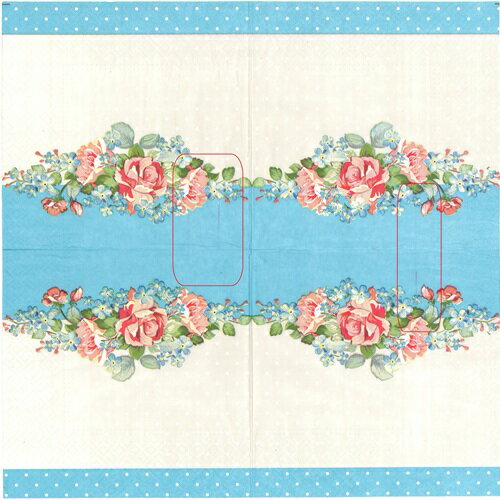 Napkins - 【訳あり商品】ペーパーナプキン☆バラ☆（1枚/バラ売り）ばら 薔薇 ドット ブーケ 花柄【ノークレーム・ノーリターン】