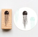 Perlenfischer スタンプ☆くらげ クラゲ 海月 海の生き物 夏柄☆木製 プレゼント クラフト 雑貨 保育園 幼稚園 先生 はんこ【メール便発送可】