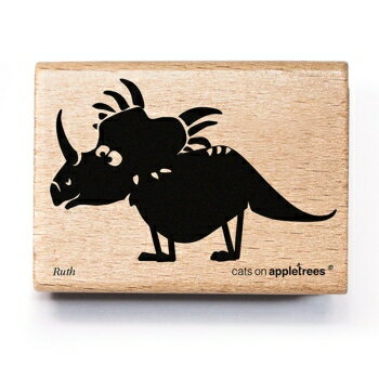 cats on appletrees スタンプ☆スティラコサウルス 左向き 大 恐竜 角竜（RUTH THE STYRACOSAURUS）☆木製 プレゼント クラフト 雑貨 保育園 幼稚園 先生【メール便発送可】