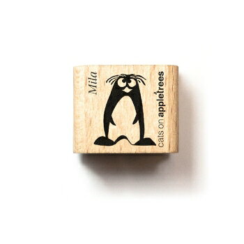 cats on appletrees ミニスタンプ☆クレステッドペンギン ペンギン 鳥 動物 アニマル（CRESTED PENGUIN MILA）☆木製 プレゼント クラフト 雑貨 保育園 幼稚園 先生【メール便発送可】の商品画像 2