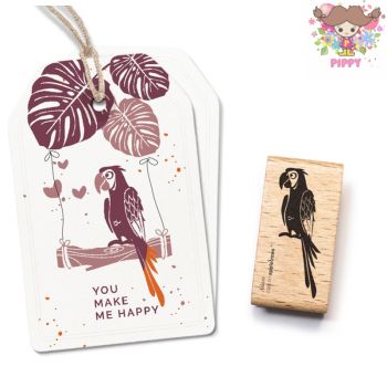 【在庫限り】cats on appletrees スタンプ☆オウム 鳥 動物(Parrot Adam)☆木製 プレゼント クラフト 雑貨 保育園 幼稚園 先生【メール便発送可】