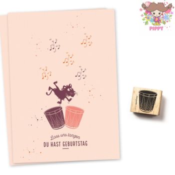 ◆楽天スーパーSALE 20％OFF&クーポン◆ cats on appletrees スタンプ☆ドラム 太鼓 打楽器(Drum)☆木製 プレゼント クラフト 雑貨 保育園 幼稚園 先生【メール便発送可】