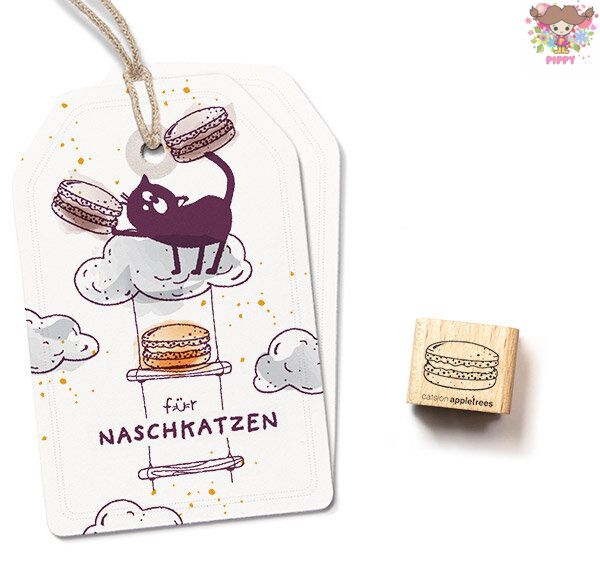 cats on appletrees ミニスタンプ☆Macaron 2 - Outline☆マカロン スイーツ お菓子 おやつ アウトライン..