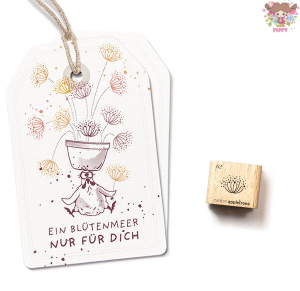 cats on appletrees ミニスタンプ☆Flower 62☆アリウム ふわふわ 花柄木製 プレゼント クラフト 雑貨 保育園 幼稚園 先生