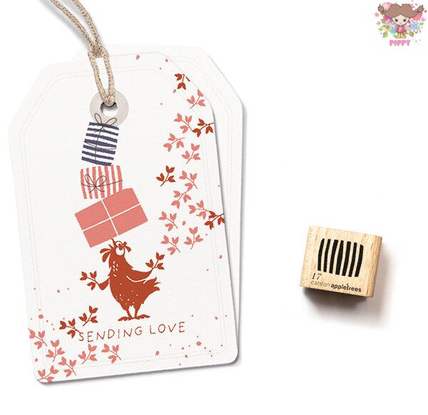 Rakuten - cats on appletrees ミニスタンプ☆Gift 17, Stripes☆プレゼント ギフト ボックス ストライプ木製 プレゼント クラフト 雑貨 保育園 幼稚園 先生【メール便発送可】