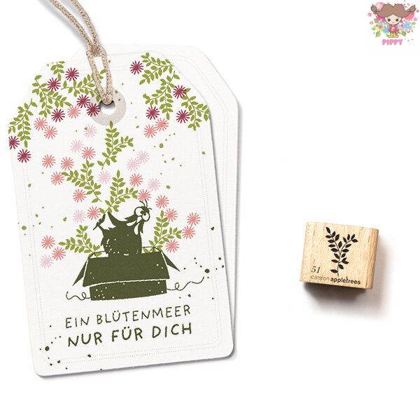 cats on appletrees ミニスタンプ☆Plant 51☆葉 枝 ボタニカル 植物木製 プレゼント クラフト 雑貨 保育園 幼稚園 先生
