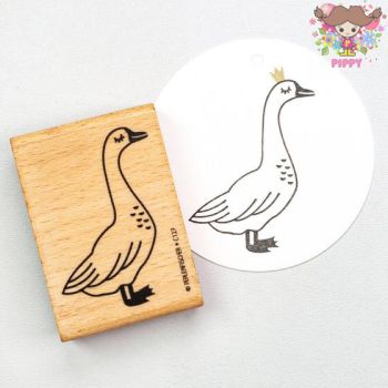 Perlenfischer スタンプ☆Gans☆ガチョウ がちょう 鳥 目を閉じる 動物木製 プレゼント クラフト 雑貨 保育園 幼稚園 先生【メール便発送可】