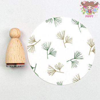 Perlenfischer可愛いコーン型スタンプ（L）☆Pinienzweig klein☆松の枝 枝 松 葉 植物木製 コーン型 プ..