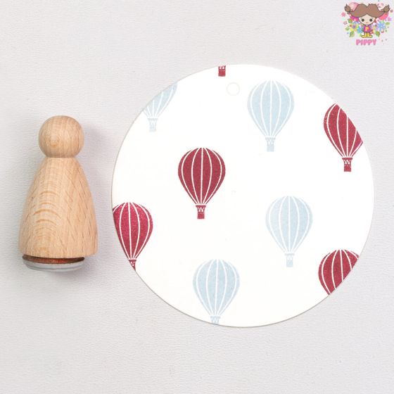 Rakuten - Perlenfischer 可愛いコーン型スタンプ（L）☆Hot air balloon small☆気球 バルーン 乗り物木製 プレゼント クラフト 雑貨 保育園 幼稚園 先生【メール便発送可】