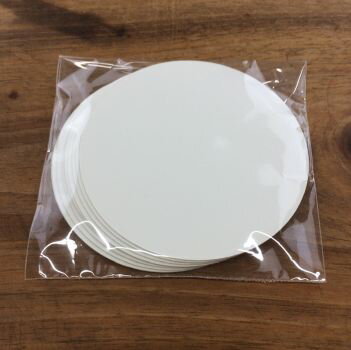 円形 白無地 ペーパータグ!☆ペーパー丸タグ 75mm 白無地 穴あり 10枚セット☆プチギフト ステッカー 紙タグ