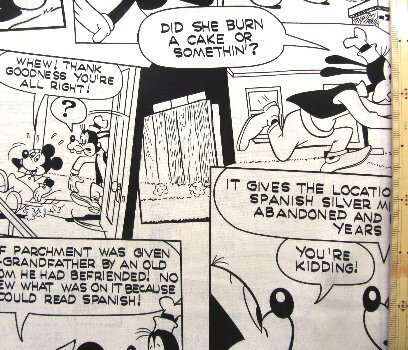 キャラクター 生地 ミッキーマウスと仲間たち モノクロ シ－チング 綿100％ 生地幅－約108cm ディズニー ミッキー 